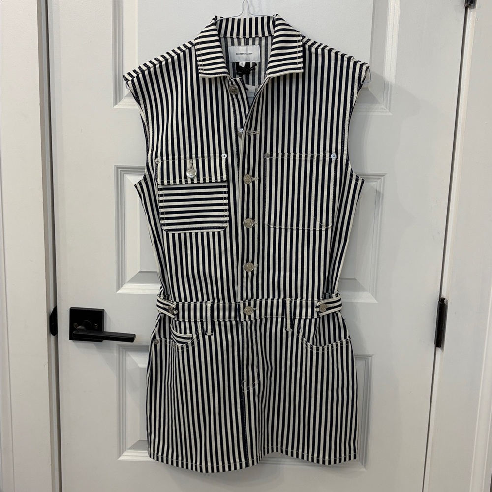 Current/Elliott Striped Navy and Cream dress. Size 0, NWT
